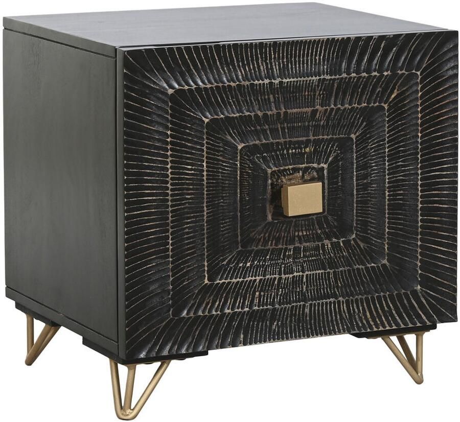 Home ESPRIT Nachtkastje Zwart Gouden 50 x 40 x 50 cm