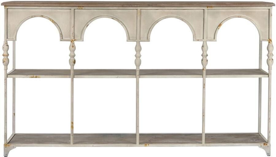 Home ESPRIT Planken Wit Natuurlijk Metaal 159 X 36 5 X 91 cm