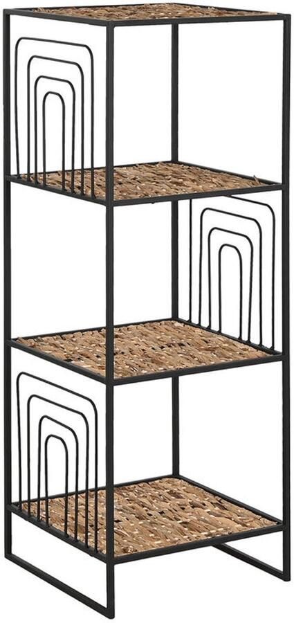 Home ESPRIT Planken Zwart Metaal Vezel 35 x 35 x 98 cm