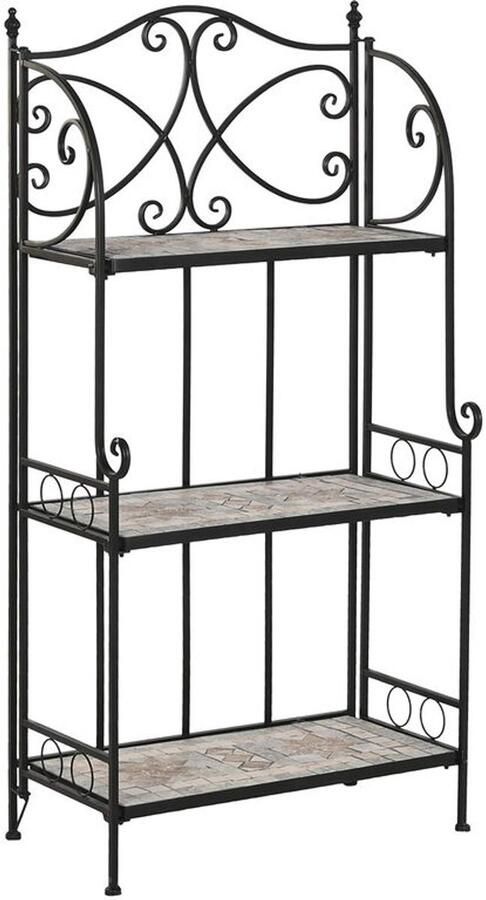 Home ESPRIT Planken Zwart Multicolour Keramisch IJzerwerk 3 Planken 54 x 29 x 121 cm 58 x 31 5 x 117 cm