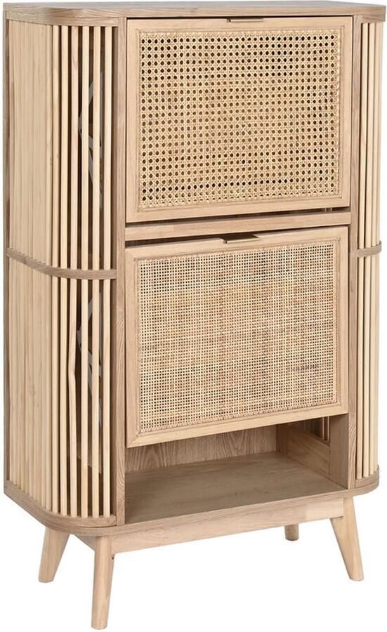 Home ESPRIT Schoenenrek Gouden Natuurlijk Rotan Sparrenhout Tropisch 70 x 29 x 115 cm