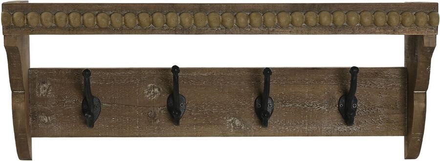 Home ESPRIT Wandkapstok Bruin Zwart Hout Metaal 67 x 17 x 27 cm