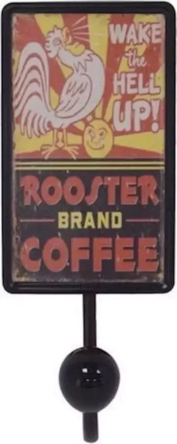 Home of Decorations Vintage Wake the Hell Up 18 2x7 2 cm Kapstok