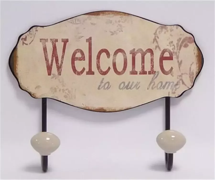 Home of Decorations Vintage Welcome To Our Home 18 5x23 5 cm kapstok