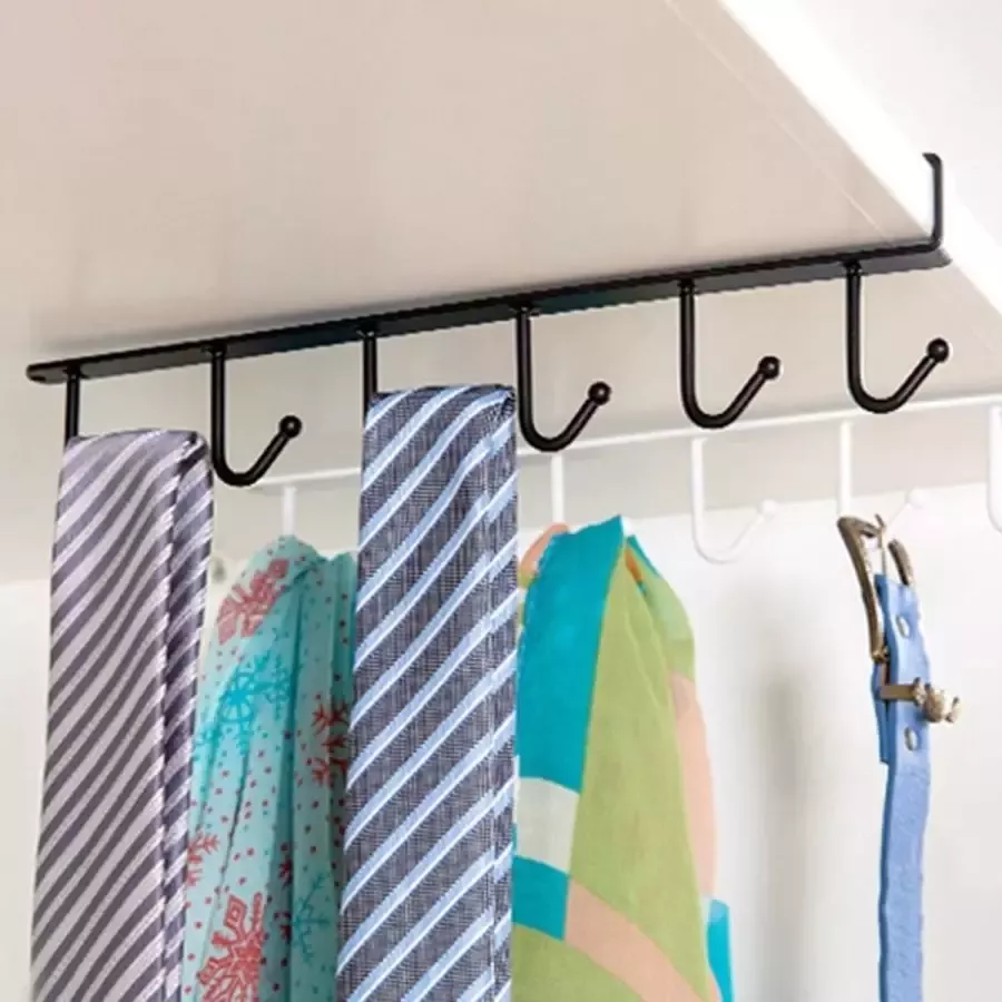 Home online Handdoekhanger Wandrek Keuken Opbergrek Handdoekhouder- IJzeren Haken Zwart