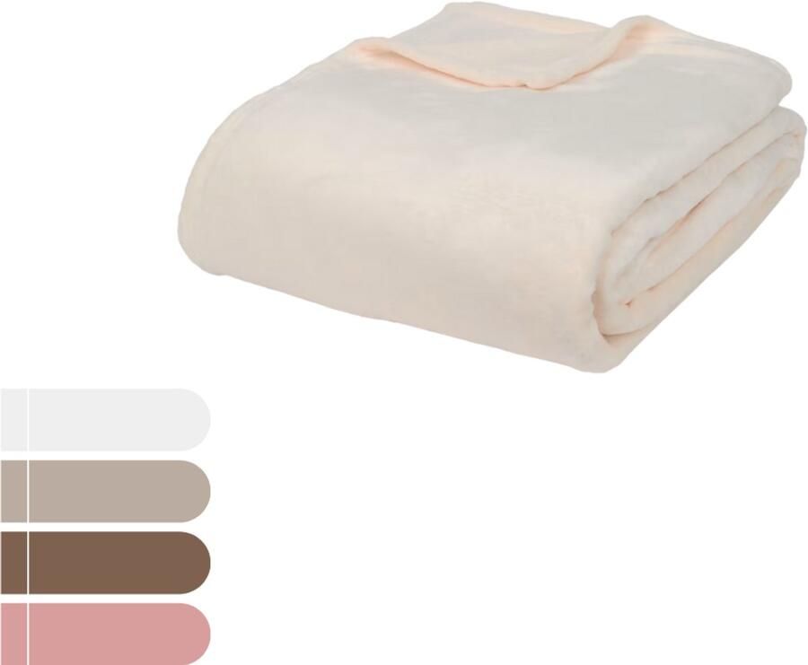 Home Plaid Studio Home XXL Plaid 200x220 cm – Superzacht Fleece Deken – Voor Bank Bed of Woonkamer – Gemaakt van Gerecycled Polyester – Kleuren Dekens Plaids Dekentje – Wit