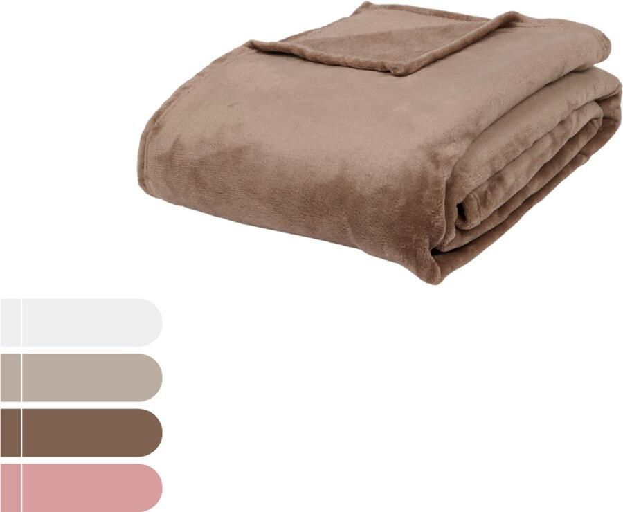 Home Plaid Studio Home XXL Plaid 200x220 cm – Superzacht Fleece Deken – Voor Bank Bed of Woonkamer – Gemaakt van Gerecycled Polyester – Kleuren Dekens Plaids Dekentje – Bruin