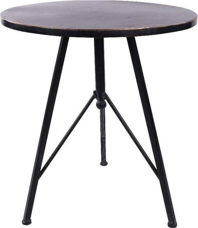 Home Society Ronde Bijzettafel Zwart Metaal Ø 43 cm