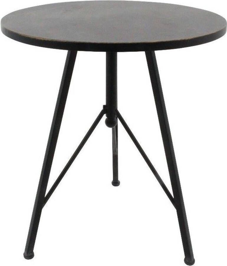 Home Society Ronde Bijzettafel Zwart Metaal Ø 58 cm