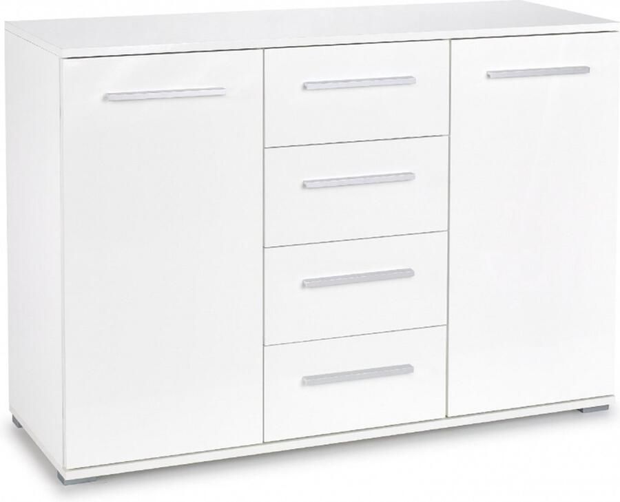 Home style Dressoir Lima 116 cm breed in hoogglans wit