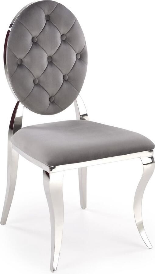 Home style Eetkamerstoel Reginald grijs met chrome