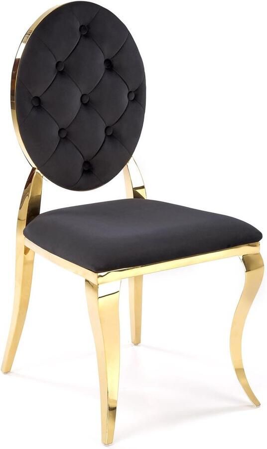 Home style Eetkamerstoel Reginald zwart met goud