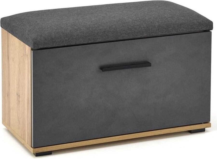 Home style Schoenenbank Lima 70 cm breed sonoma eiken met grijs