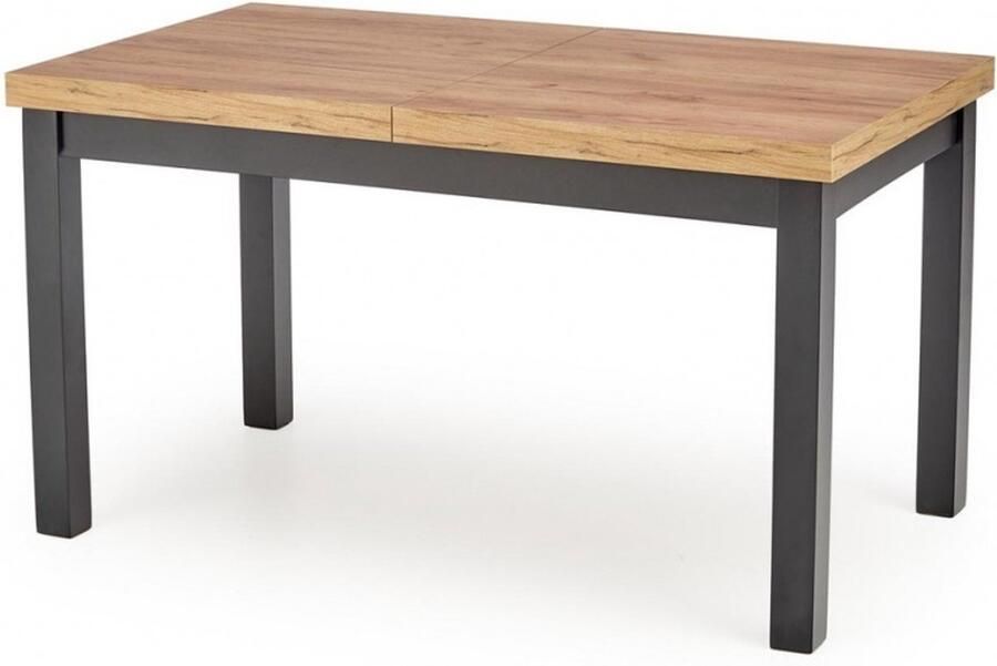 Home style Uitschuifbare eettafel Tiago 140 tot 220 cm breed eiken met zwart