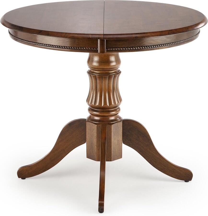 Home style Uitschuifbare ronde eettafel William 90 tot 124 cm breed walnoot