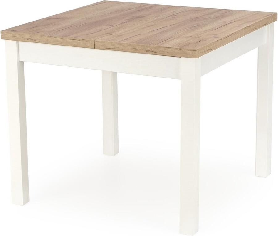 Home style Vierkant eettafel Tiago Uitschuifbaar 90x90 cm eiken met wit
