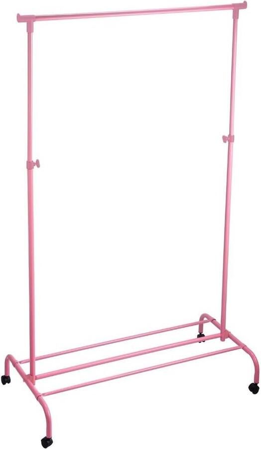 Home Vida kledingrek met schoenenrekken Metaal 42D x 81B x 160H centimeter Laadvermogen: 10 Kilograms roze