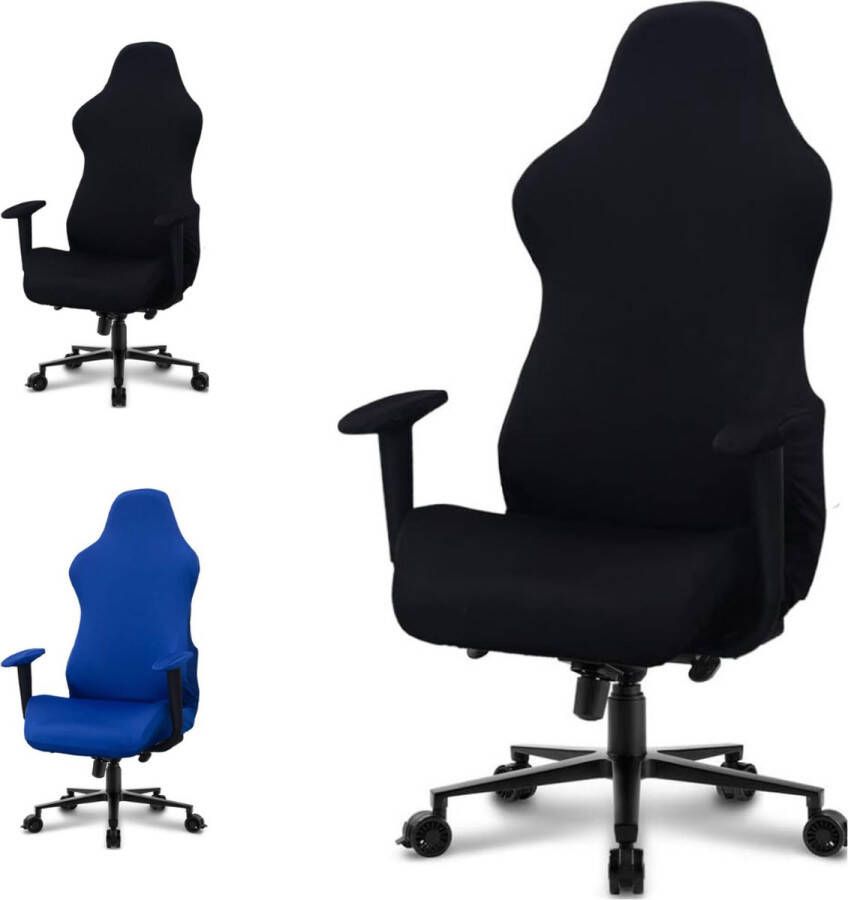 Home2go Computer stoel hoes Gamingstoel hoes bureaustoelhoezen Bureaustoelhoes Stoelhoezen Stoelovertrek Zwart - Foto 2
