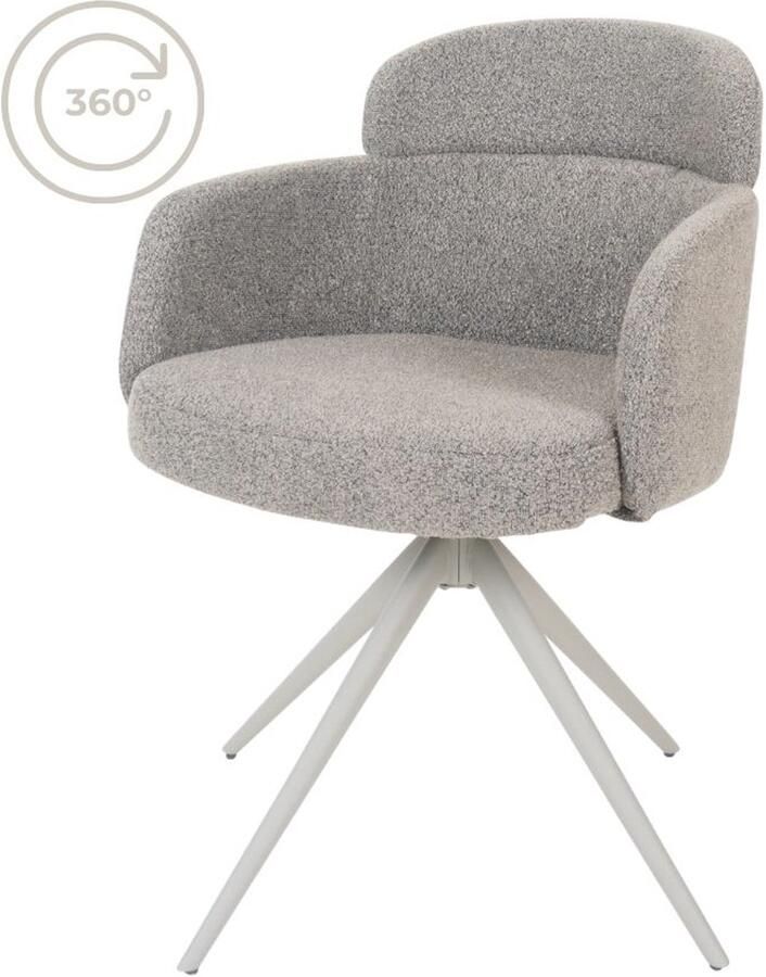 Home67 Eetkamerstoel Chase Bouclé Brown