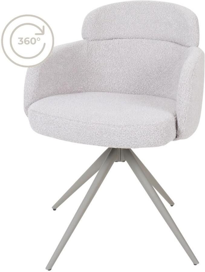 Home67 Eetkamerstoel Chase Bouclé Naturel