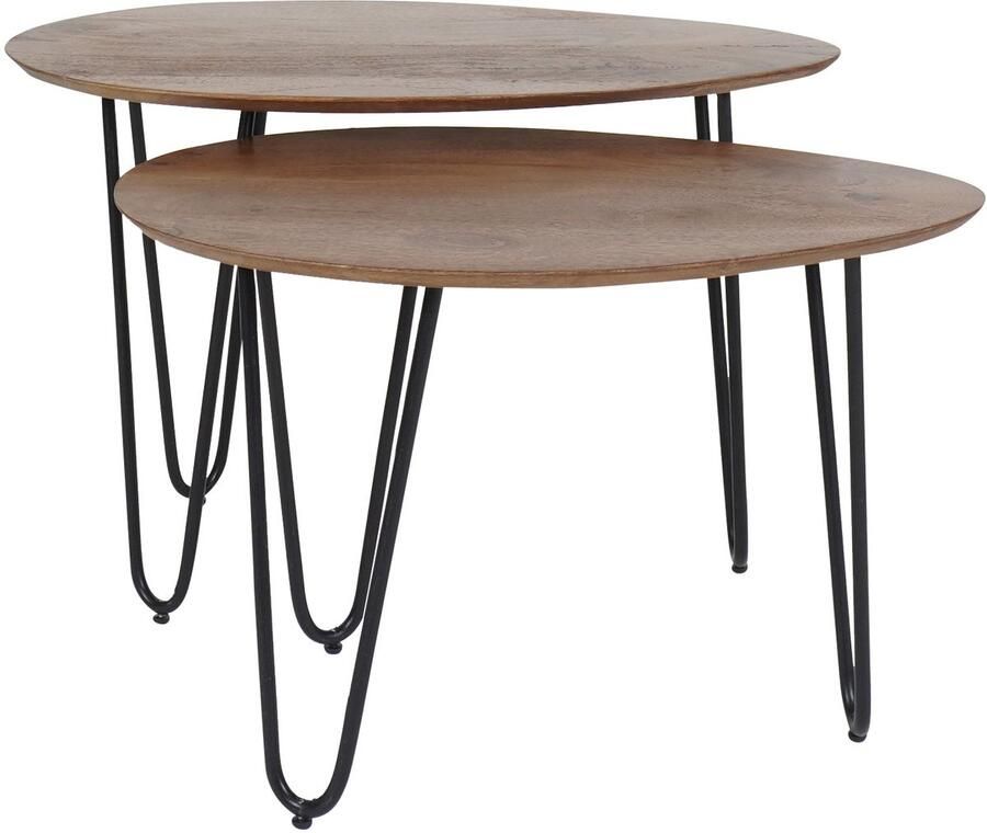 Home67 Salontafel Fabio Mangohout Set van 2