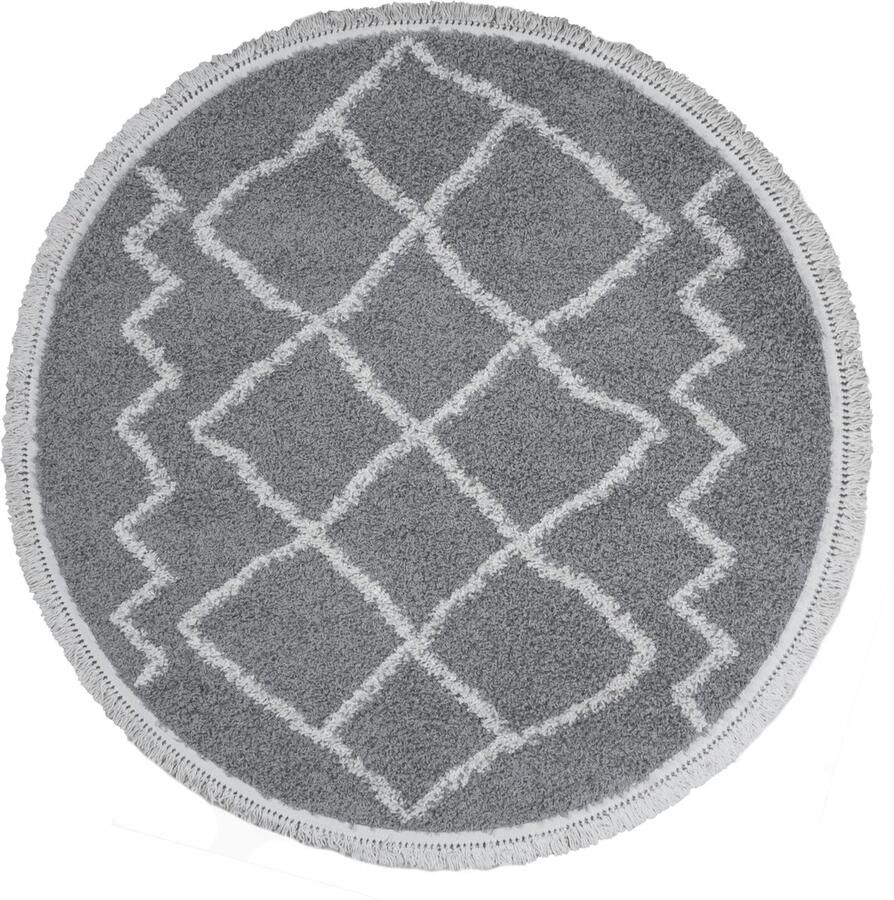 Home67 Vloerkleed Marrakesh Grey Rond ø80 cm