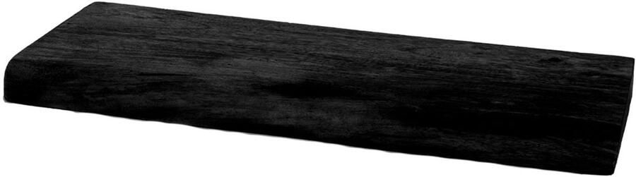 Home67 Wandplank Pure Zwart Mangohout 40 cm Zwevende Wandplanken met Natuurlijke Boomrand - Foto 2
