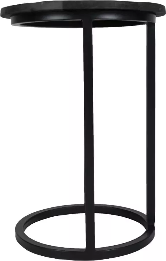 Home67 Laptoptafel Roos Rond Zwart blad Zwart onderstel