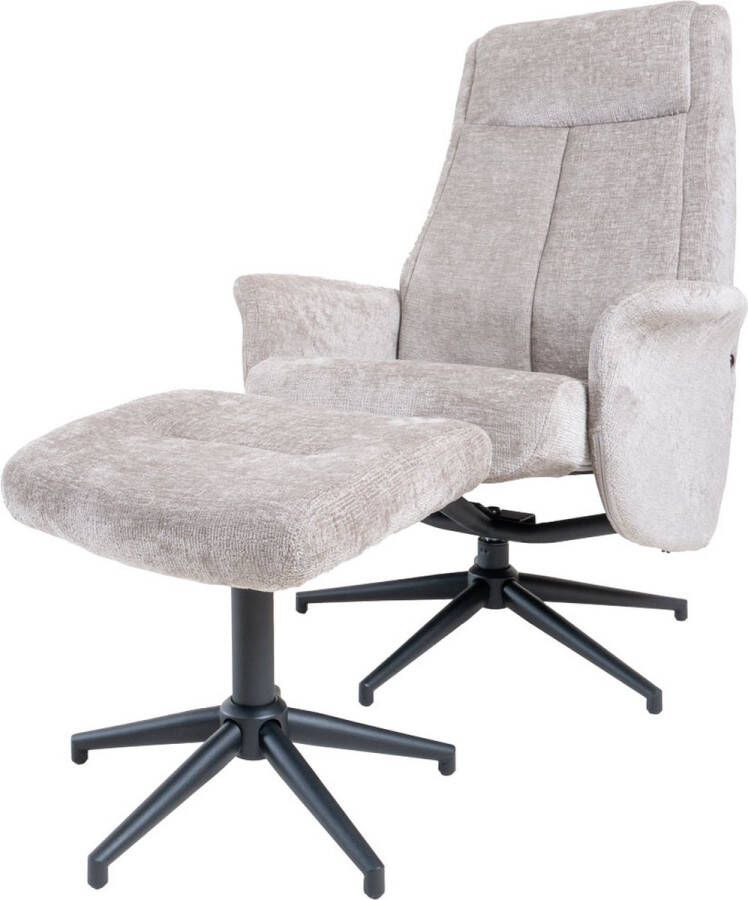 Home67 Relaxfauteuil Bindy + Hocker Perfect Harmony Taupe 04