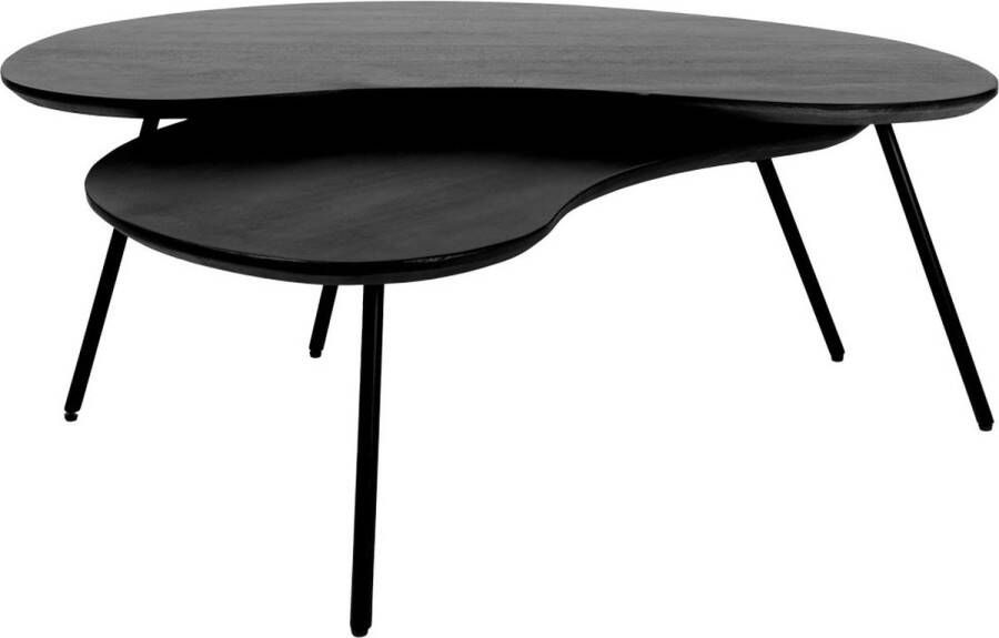 Home67 Salontafel Ludo Zwart Organisch Set van 2