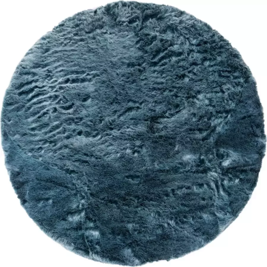 Home67 Vloerkleed Donsie Blue Rond ø160 cm