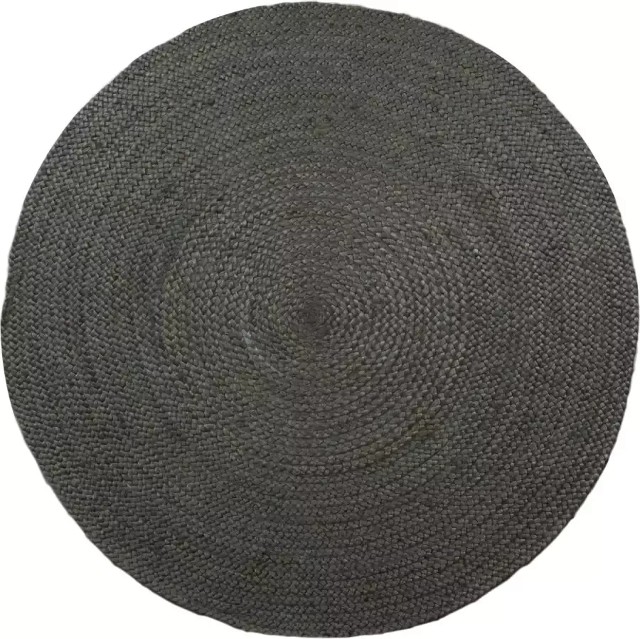 Home67 Vloerkleed Jute Rond Army Green ø120 cm