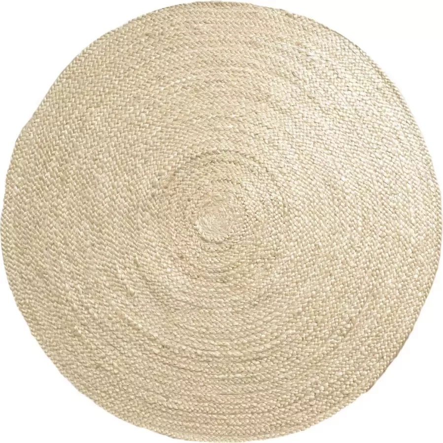 Home67 Vloerkleed Jute Rond Bleached ø160 cm