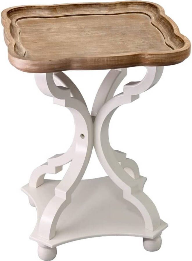 HOMEANING Bijzettafel houten kleine salontafel in landhuisstijl bijzettafels voor woonkamer slaapkamer balkon koffie en bloemen eenvoudig te monteren moderne decoratieve houten tafel 45 x 45 x 63 5 cm