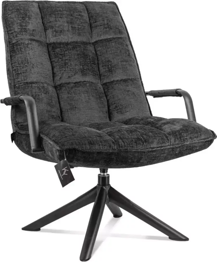 Homebound by Kolony HomeBound by KY Draaifauteuil Hidde met armleuning antraciet draaifauteuil Hidde