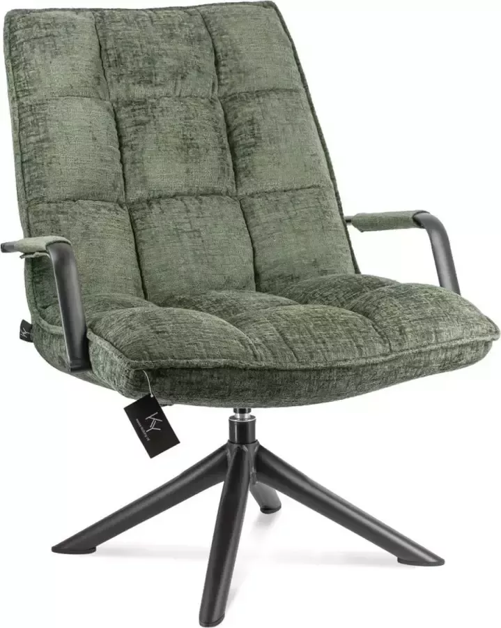 Homebound by Kolony Draaifauteuil Hidde met armleuning donkergroen