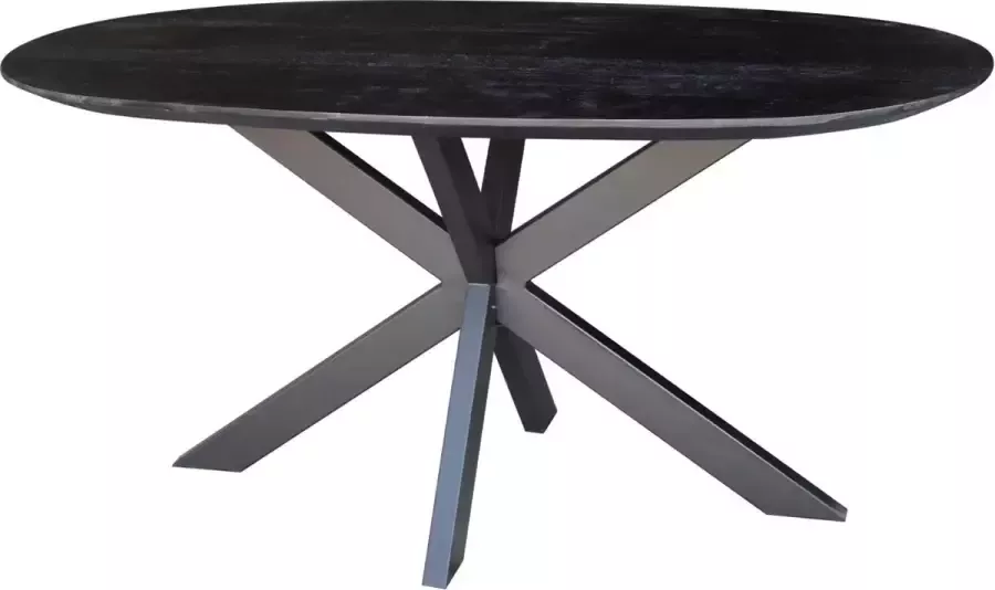 Homebound by Kolony Eettafel Gerrard 160x90cm keukentafel ovaal mango zwart