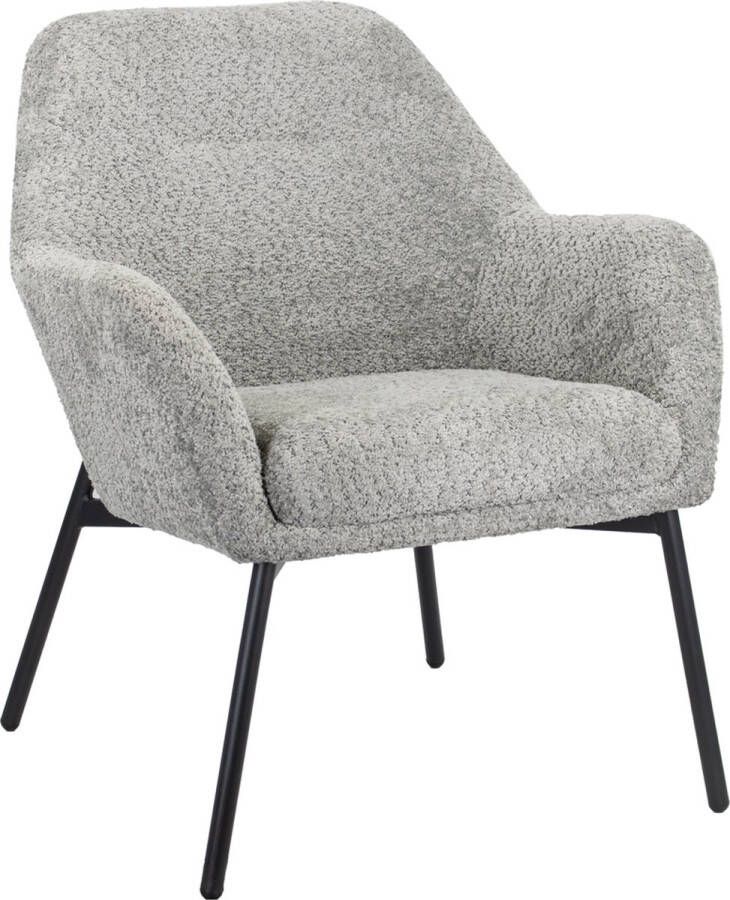 Homebound by Kolony Fauteuil Ruby in stof teddy grijs stoel Ruby teddy stof grijs