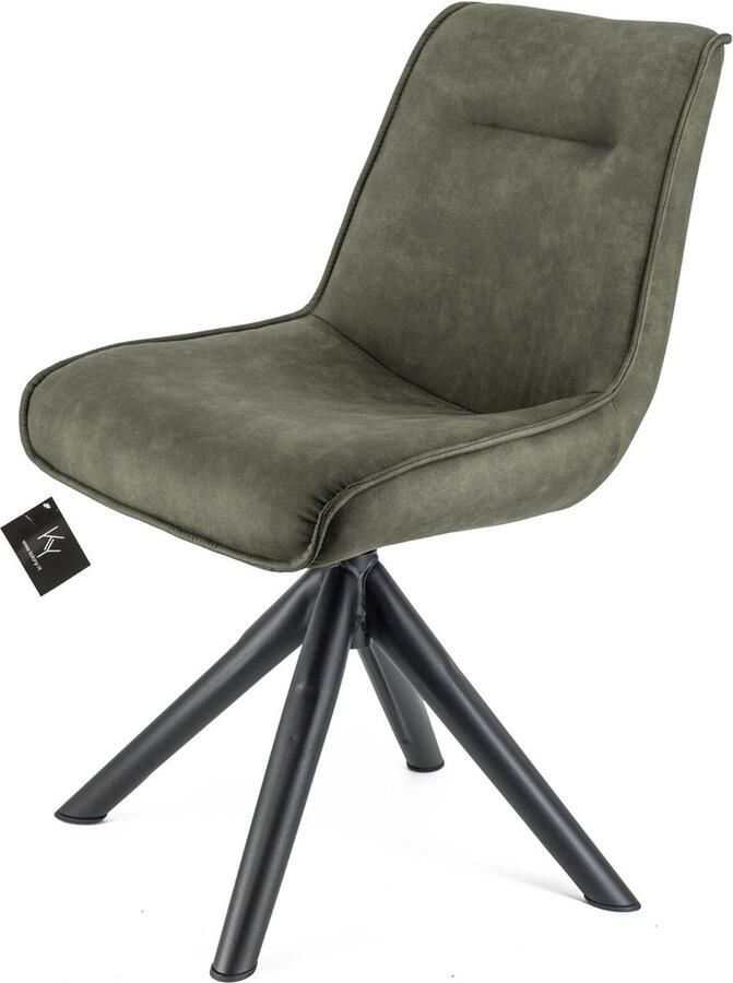 Homebound by Kolony Eetkamerstoel Mike cowboy olive stoel Mike stof cowboy olijf