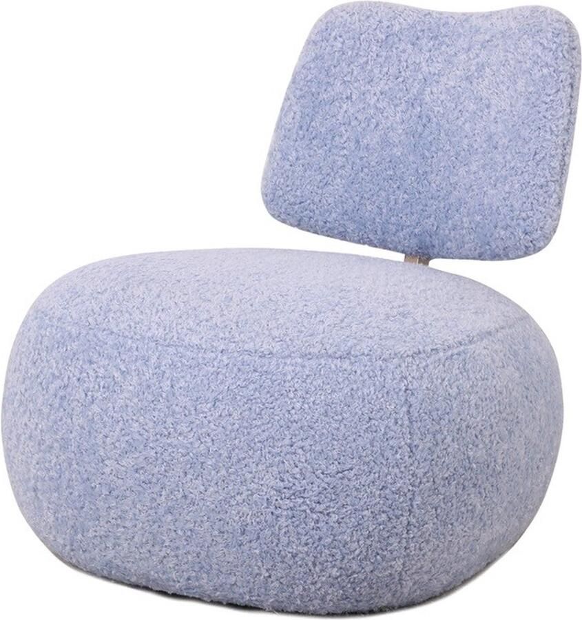 Homebound by Kolony Fauteuil Leyla in stof plush blauw stoel Leyla plush stof blauw
