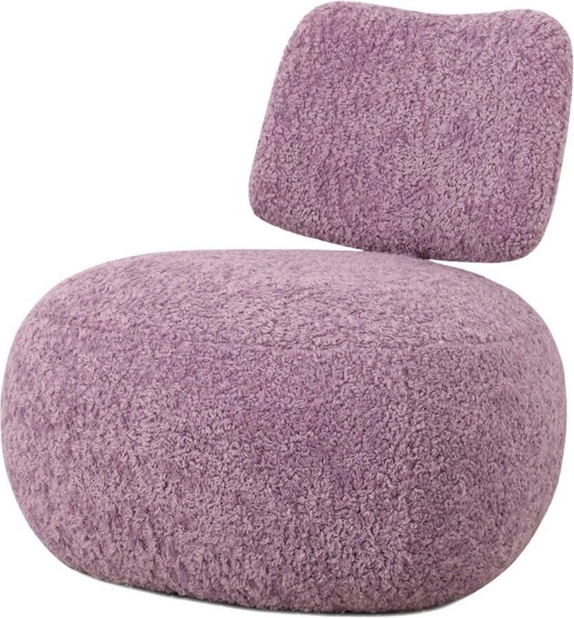 Homebound by Kolony Fauteuil Leyla in stof plush lila stoel Leyla stof plush paars