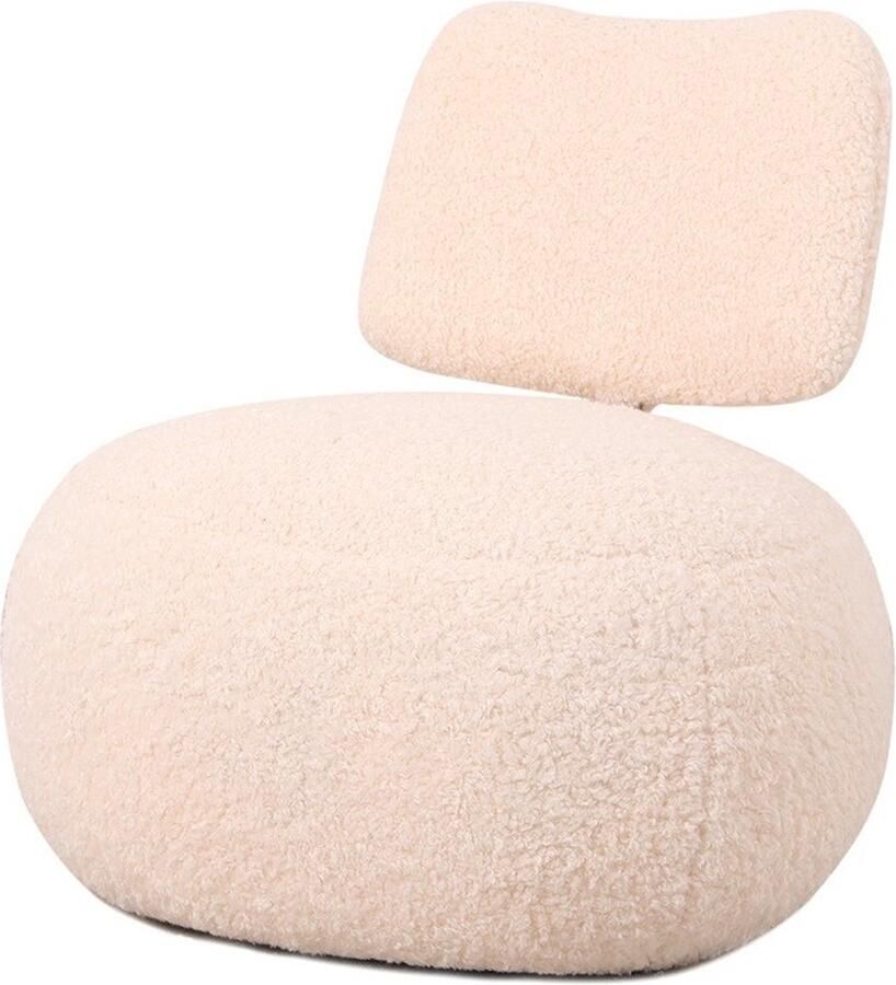 Homebound by Kolony Fauteuil Leyla in stof plush wit stoel Leyla plush stof off-white