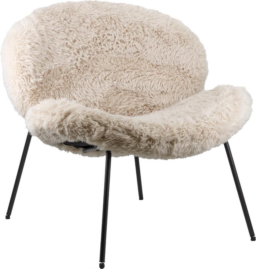Homebound by Kolony Fauteuil Lotta pluche beige stoel Lotta stof pluche off-white