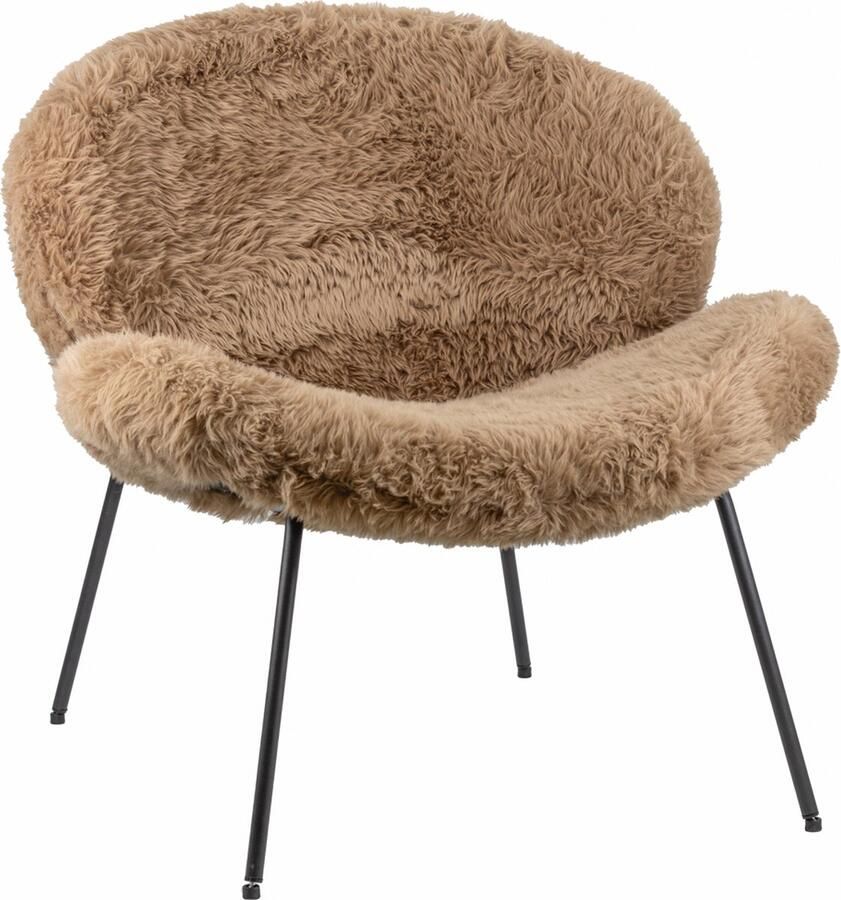 Homebound by Kolony Fauteuil Lotta pluche taupe stoel Lotta stof pluche bruin