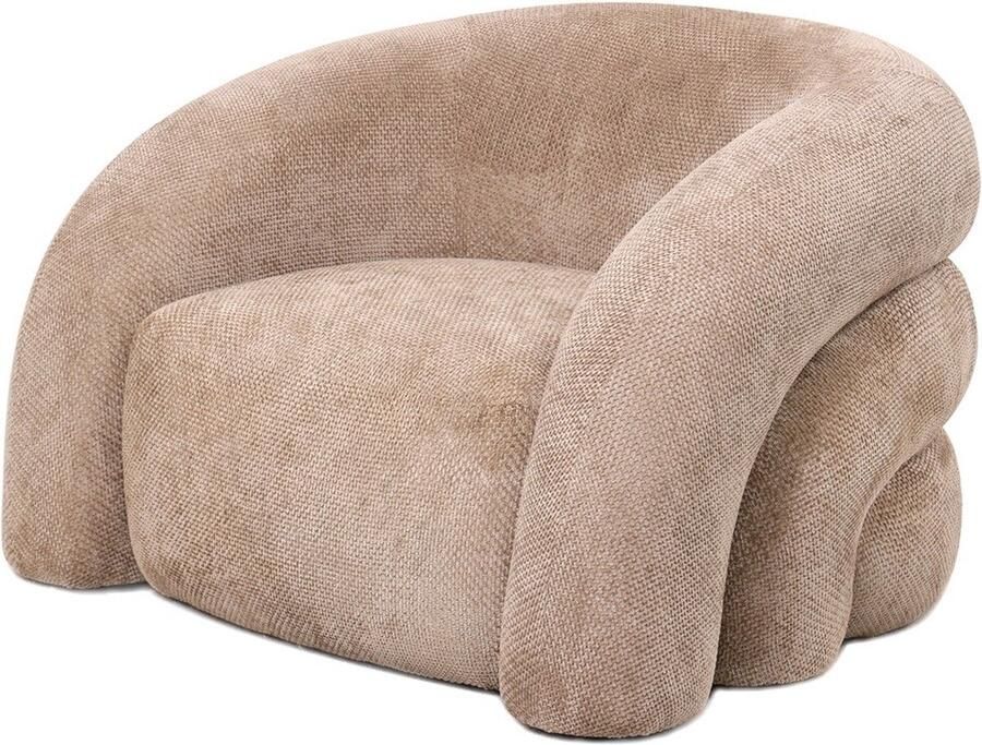 Homebound by Kolony Fauteuil Senna in stof chenille beige stoel Senna stof chenille off-white