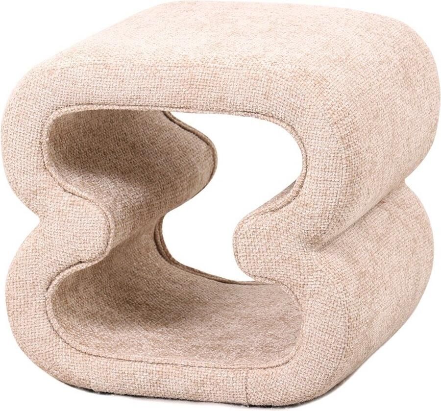 Homebound by Kolony HomeBound by KY Hocker Inez in stof chenille beige hocker Inez