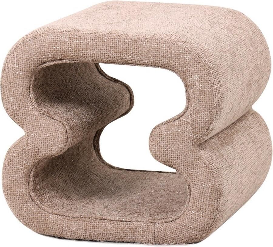 Homebound by Kolony HomeBound by KY Hocker Inez in stof chenille zand hocker Inez