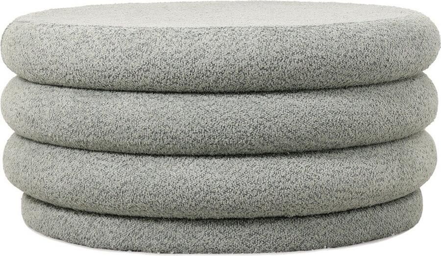 Homebound by Kolony HomeBound by KY Poef Feline in stof bouclé groen poef Feline