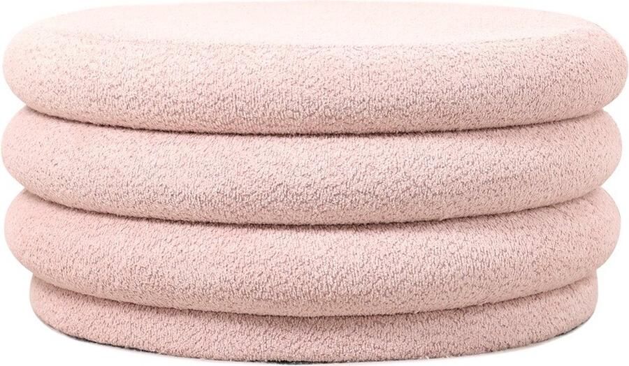 Homebound by Kolony HomeBound by KY Poef Feline in stof bouclé roze poef Feline