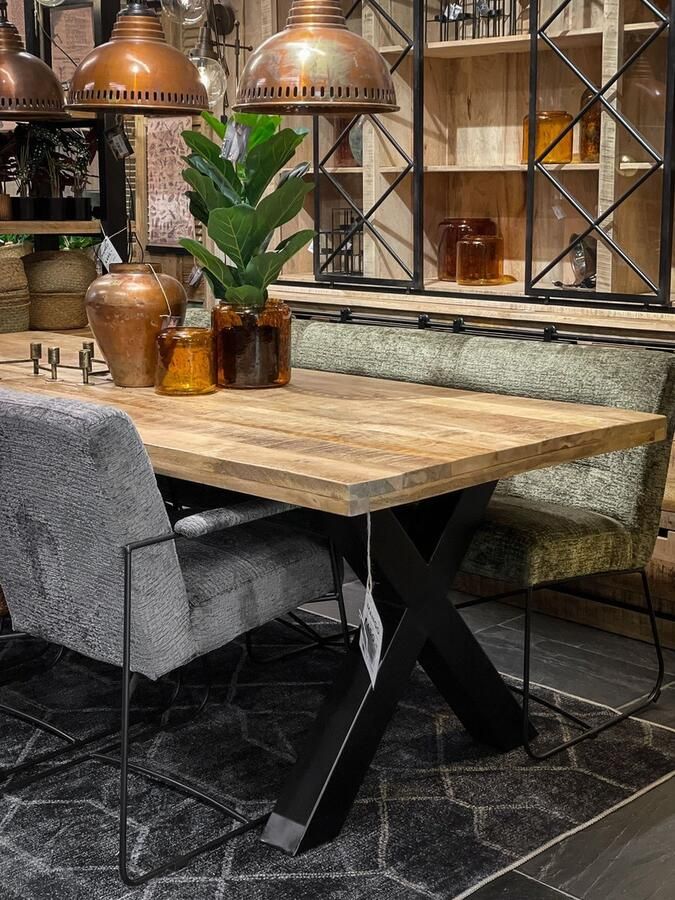 Homebound by Kolony HomeBound by KY Mango eettafel met metalen x-poot eettafel - Foto 2